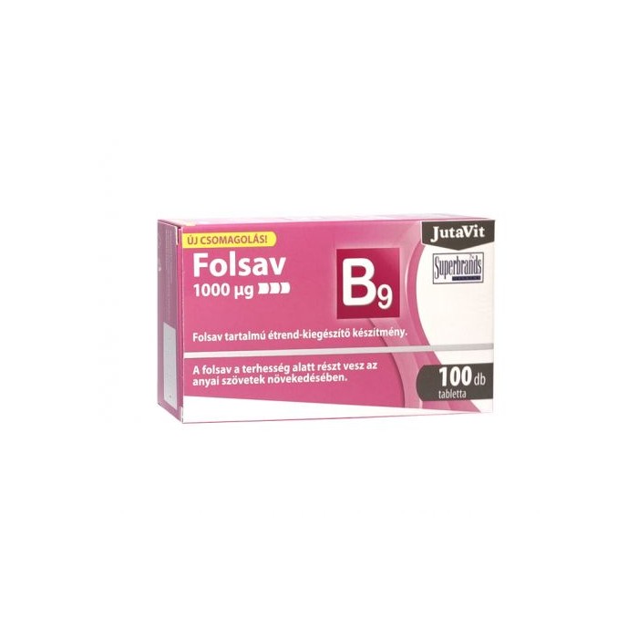 Acid folic (Vitamina B9),1000 micrograme, 100 de tablete, Juvapharma