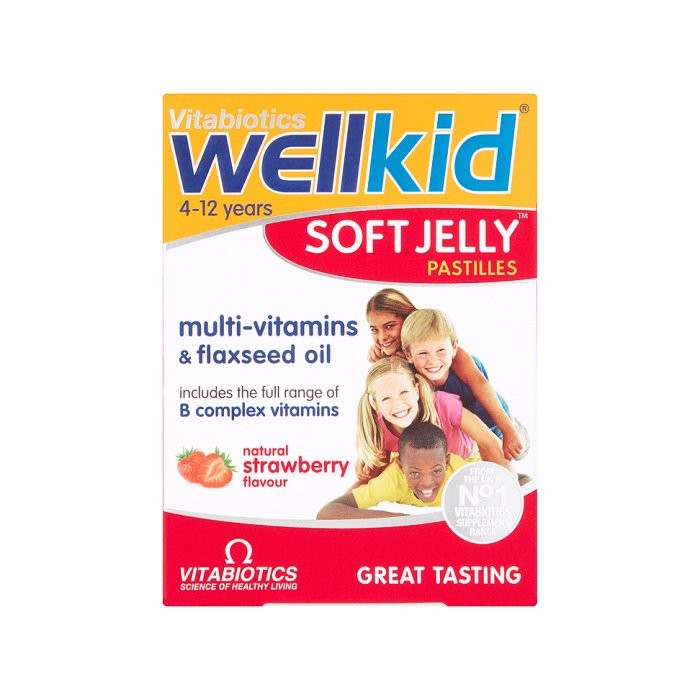 Wellkid Soft jeleuri capsuni, 30 cpm, Vitabiotics