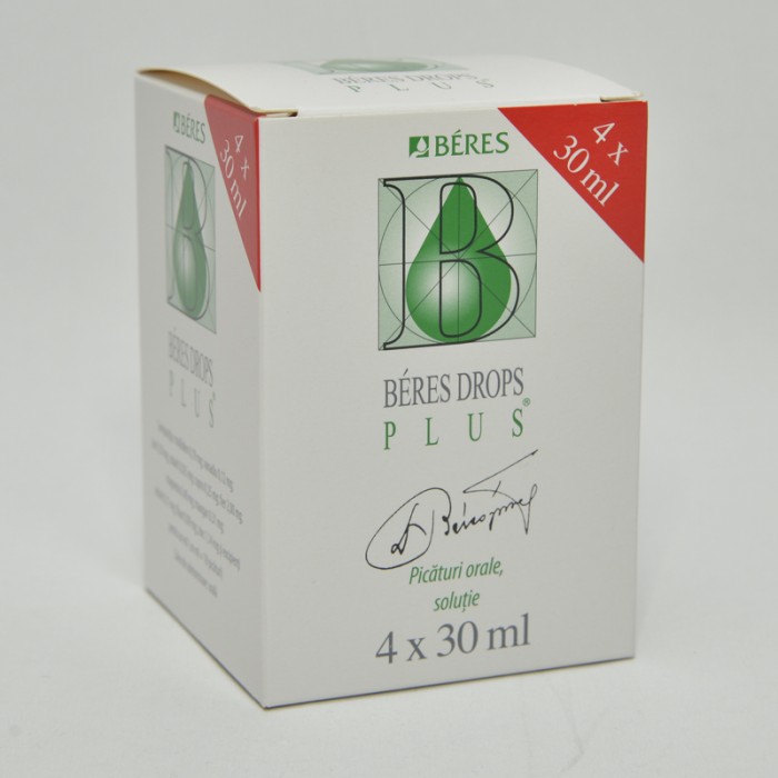 Beres Drops Plus, 4 Flacoane x 30 ml, Beres, Beres Pharmaceuticals-Ungaria