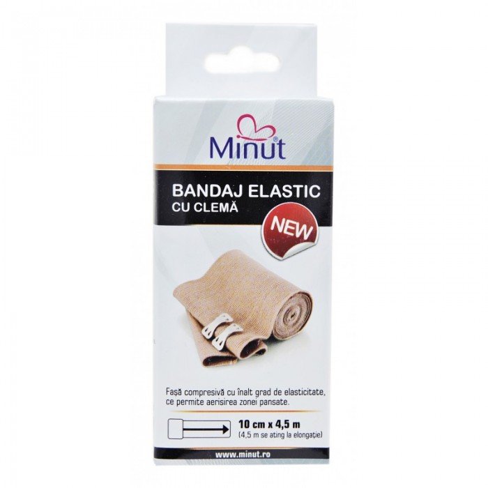 Bandaj Elastic, 10 cm x 4.5 m, Minut