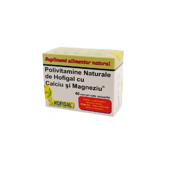 Polivitamine - naturale cu calciu si magneziu x 40 cpr