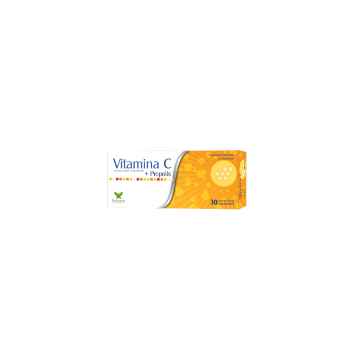 Vitamina C  Propolis, 30 comprimate masticabile, Polipharma