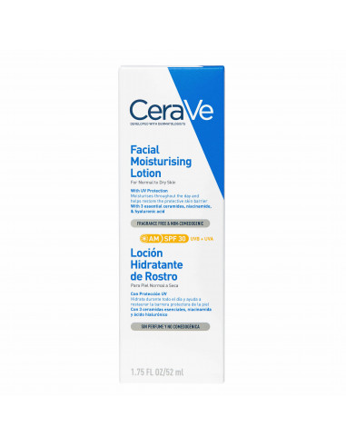 CeraVe Cremă Hidratantă pentru Față A.M. SPF 30, ten normal-uscat, 52ml