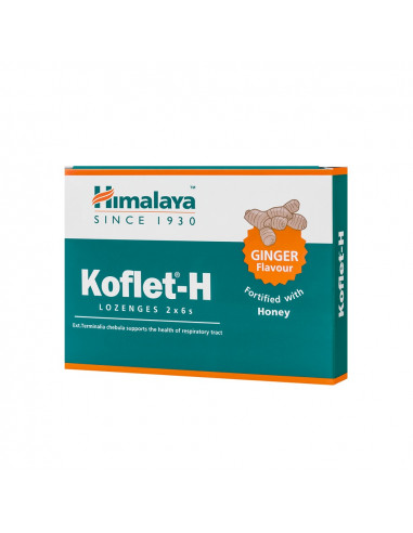 Koflet-H cu aroma de ghimbir, 12 pastile, Himalaya Drug. CO. India