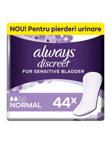 Always discreet liners normal, 44 bucati,PROCTER & GAMBLE