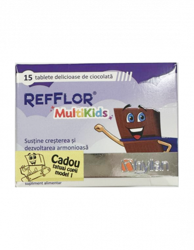 RefFlor multikids, 15 tablete de ciocolata +tatuaj copii cadou, Hyllan Pharma