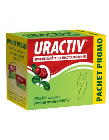 Uractiv, 21 capsule + servetele umede cadou, TERAPIA SA CLUJ