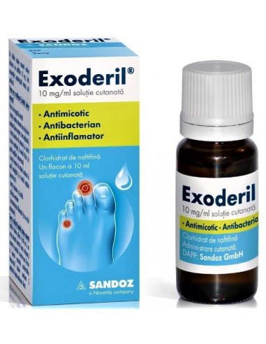 Exoderil 10mg/ml solutie cutanata, 20ml (IP), SANDOZ GMBH - AUSTRIA