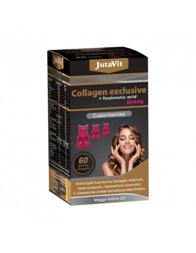 Collagen exclusive +Hyaluronic acid, fara zahar, 60 jeleuri, JUVAPHARMA