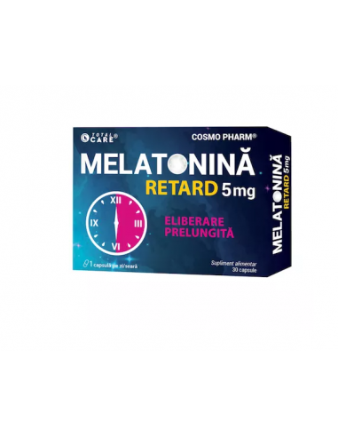 Melatonina 5mg retard, 30 tablete, COSMO PHARM INC. S.U.A.