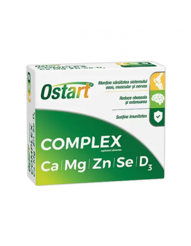 Ostart complex Ca+Mg+Zn+Se+D3, 30 comprimate filmate, FITERMAN PHARMA S.R.L. - ROMANIA