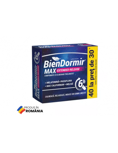 Bien dormir max extended release, 40 de comprimate, FITERMAN PHARMA S.R.L. - ROMANIA