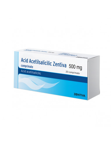 Acid acetilsalicilic 500mg, 40 comprimate, Zentiva Sa (Romania)