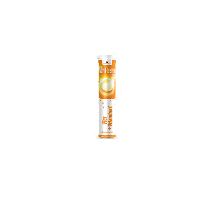 Fier  Vitamina C, 20 comprimate efervescente, Sunwave