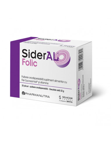 Sideral folic, 20 plicuri granule orodispersabile 32g, Labormed Pharma Trading