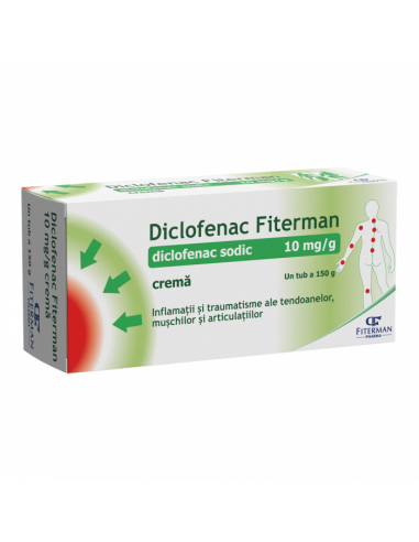 Diclofenac Fiterman 10mg/g crema, 150g, Fiterman Pharma