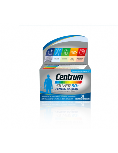 Centrum Silver 50+ pentru barbati, 60 comprimate, GLAXOSMITHKLINE ANGLIA