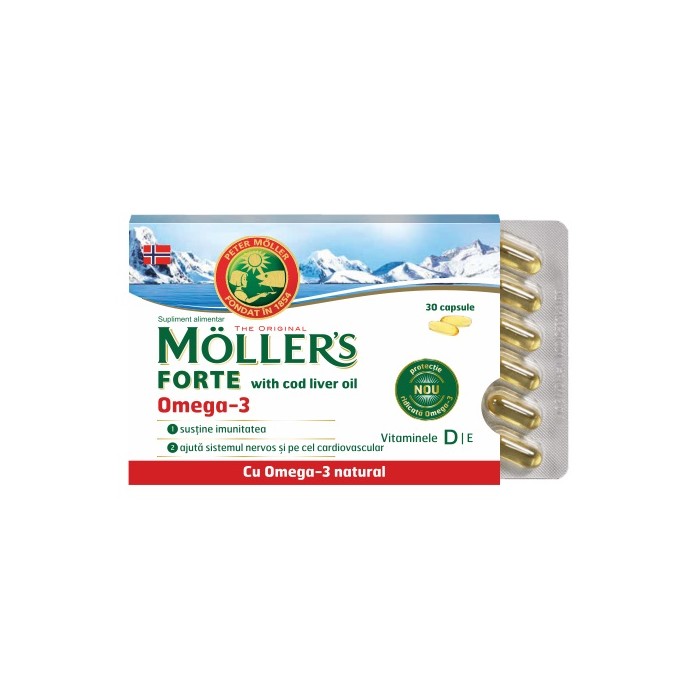 Cod liver oil forte, 30 cps, Moller's