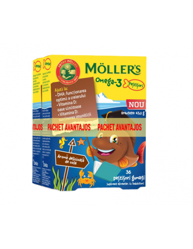 Moller s Omega3 cola, 36 jeleuri pachet x 2, ORKLA HEALTH