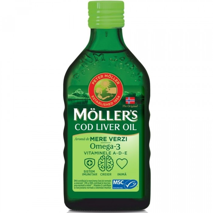Moller's Cod liver oil mere verzi omega 3 250 ml