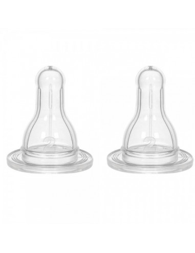 Set de doua tetine din silicon rotunde, anticolici, nr. 1, cod 298, Wee Baby