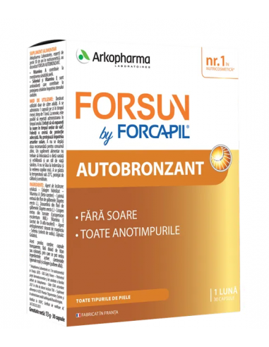 Forsun forcapil autobronzant, 30 capsule, ARKOPHARMA