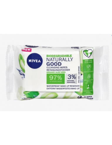 Nivea servetele demachiante naturally good, 25 bucati, BEIERSDORF MEDICAL