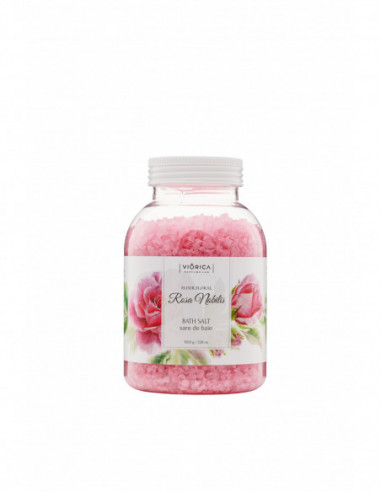 Viorica elixir floral sare de baie rosa nobilis, 1000 g, Viorica Cosmetics