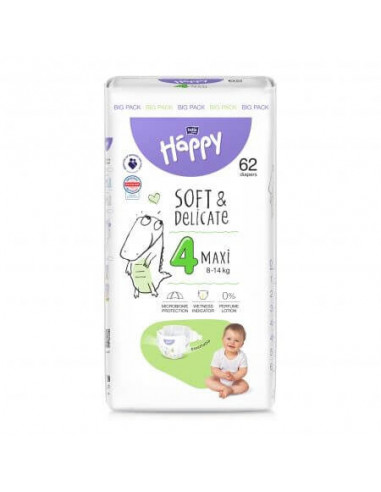 Scutece Happy Big Maxi Nr.4 x 62 buc