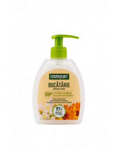 Cosmeplant sapun lichid de bucatarie cu calendula si salcam alb, 400 ml, Viorica Cosmetics