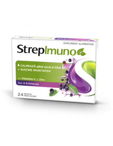 StrepImuno Soc & Echinacea, 24 pastile, RECKITT BENCKISER HEALTHCARE