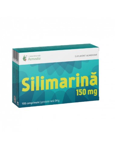 Silimarina 150mg, 100 comprimate, LAB. REMEDIA ROMANIA