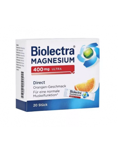 Biolectra-MagnesiumDirect portocale 400mg, 20plicuri, HERMES ARZNEIMITTEL GmbH