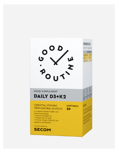 Good Routine Daily D3K2, 30 capsule moi, Secom