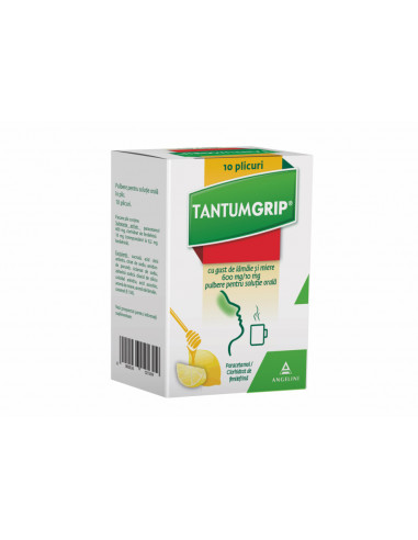 Tantumgrip lamaie-miere 600mg/10mg, 10plicuri, ANGELINI PHARMA