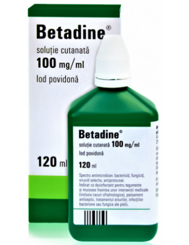 Betadine sol 10%, 120ml, EGIS PHARMACEUTICALS UNGARIA