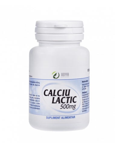 Calciu lactic 500 mg, 100 comprimate, ADYA GREEN PHARMA