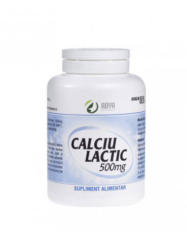 Calciu lactic 500 mg, 50 comprimate, ADYA GREEN PHARMA