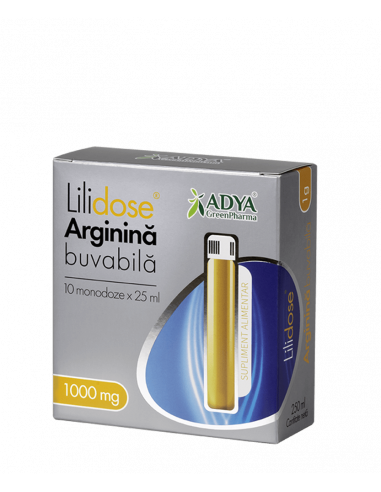 Lilidose arginina buvabila 1g, 25 ml x 10 monodoze, ADYA GREEN PHARMA