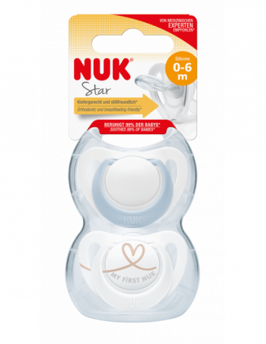 Suzeta Star din latex, 0-6luni, 2 bucati, NUK BABY PRODUCT GmbH