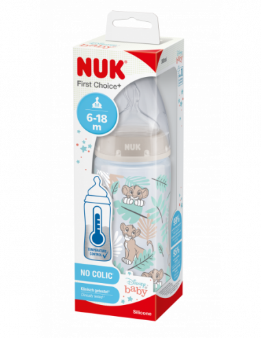 Biberon FC+ Disney Lion King cu tetina din silicon, 6-18luni, 300ml, NUK BABY PRODUCT GmbH