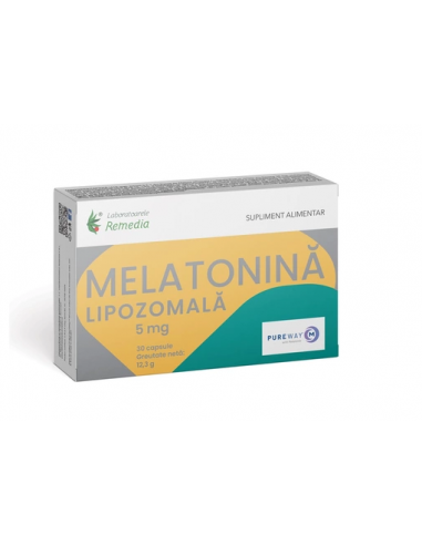 Melatonina lipozomala 5mg, 30 capsule, LAB. REMEDIA ROMANIA