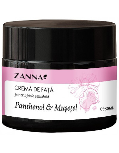 Crema pentru piele sensibila cu Panthenol si Musetel, 50 ml, Zanna