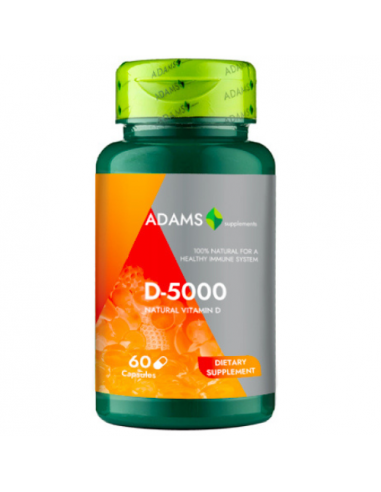 Vitamina D-5000 UI, 60 capsule, Adams