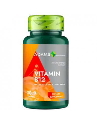 Vitamina B12 500mcg 30tablete, Adams