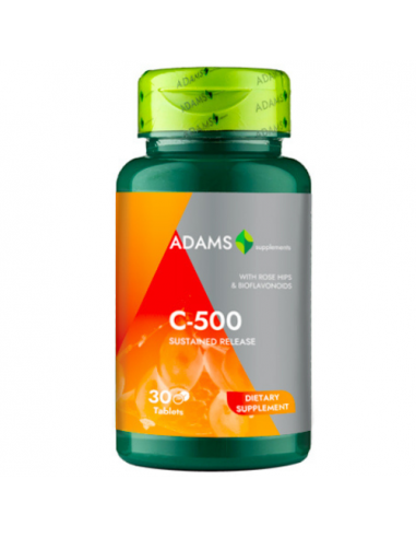 Vitamina C-500 cu macese 30tablete, Adams