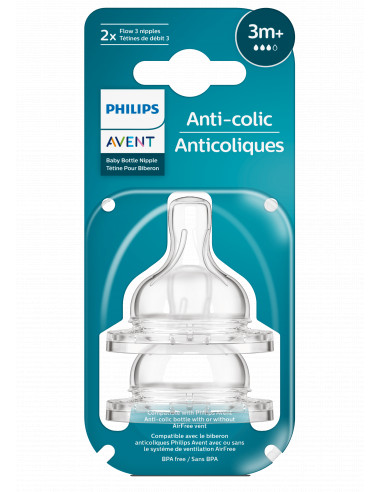 Set 2 tetine clasic 3m+ debit mediue, Philips Avent