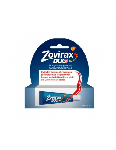 Zovirax duo crema 50mg/10mg/g x 2g, Glaxosmithkline Anglia