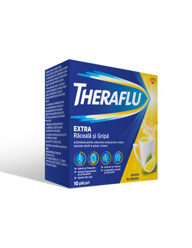 Theraflu Extra raceala si gripa,10 plicuri, Glaxosmithkline Anglia