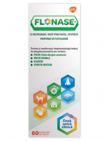 Flonase 5mcg/doza spray nazal-suspensie, 60 doze/flacon, Glaxosmithkline Anglia